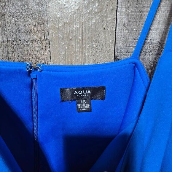 Aqua Blue Slit Maxi Sheath Dress NWT - Picture 5 of 6